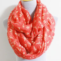 Coral Pink Little Bird Infinity Scarf - Bean Concept - Etsy