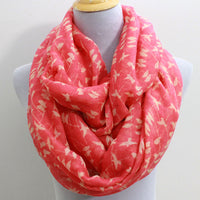 Coral Pink Little Bird Infinity Scarf - Bean Concept - Etsy
