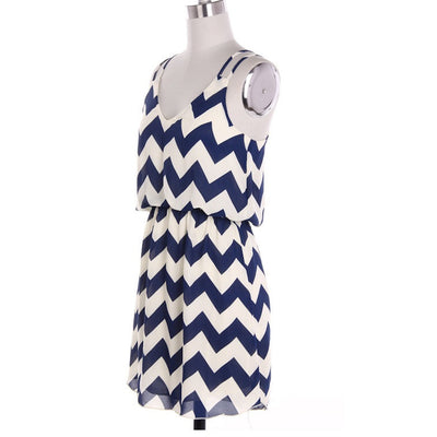 Navy Tank Top Chevron Dress - Bean Concept - Etsy