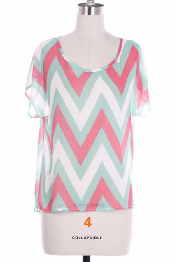 Soft Chevron Shirt With Back Buttons - Bean Concept - Etsy