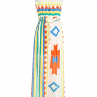 Boho Maxi Dress with Gold Chain Belt - Bean Concept - Etsy