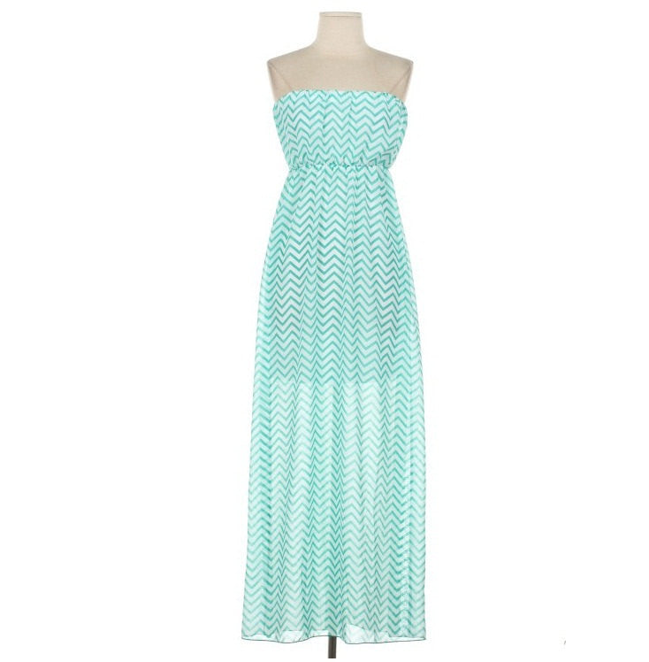 Strapless Chevron Maxi Dress - Bean Concept - Etsy