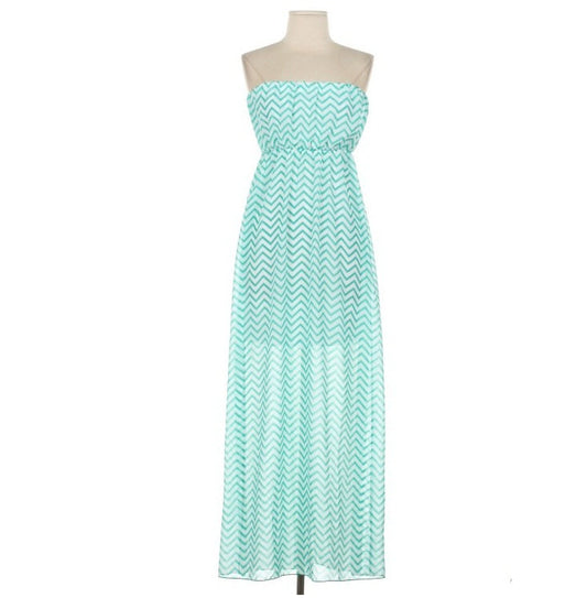 Strapless Chevron Maxi Dress - Bean Concept - Etsy
