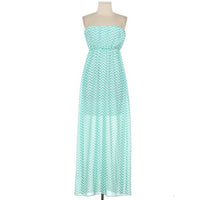 Strapless Chevron Maxi Dress - Bean Concept - Etsy