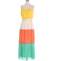 Strapless Colorblock Maxi Dress - Bean Concept - Etsy
