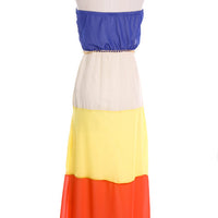 Strapless Colorblock Maxi Dress - Bean Concept - Etsy