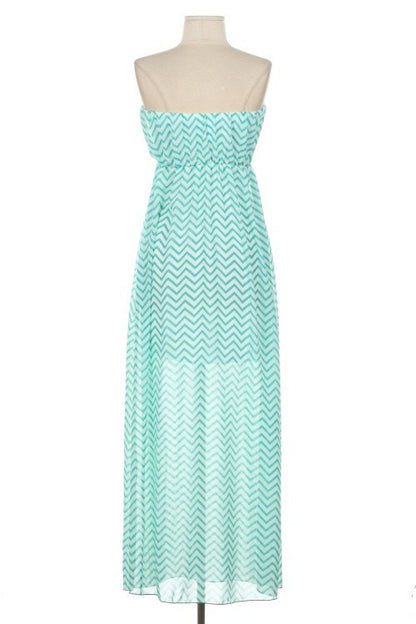 Strapless Chevron Maxi Dress - Bean Concept - Etsy