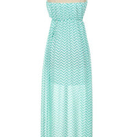Strapless Chevron Maxi Dress - Bean Concept - Etsy