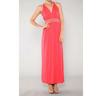 Coral Boho Maxi Dress - Bean Concept - Etsy