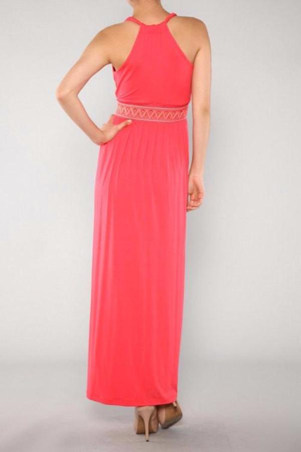 Coral Boho Maxi Dress - Bean Concept - Etsy