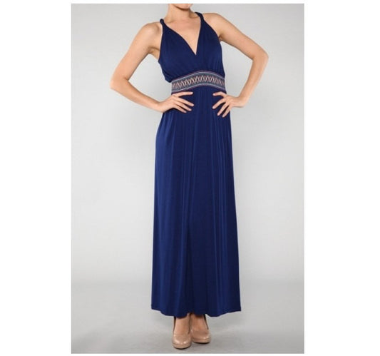 Navy Maxi Dress - Bean Concept - Etsy