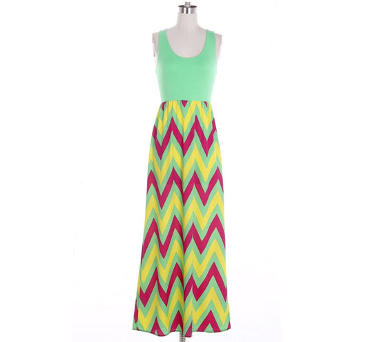 Chevron Maxi Dress - Bean Concept - Etsy