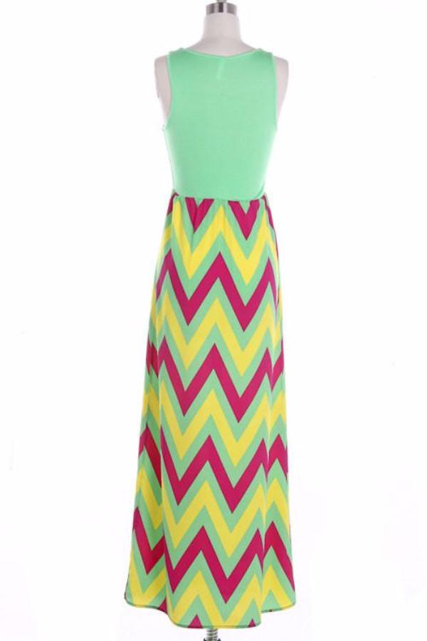 Chevron Maxi Dress - Bean Concept - Etsy