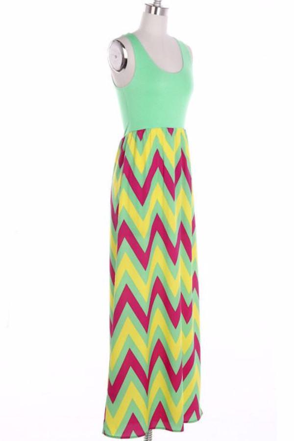 Chevron Maxi Dress - Bean Concept - Etsy