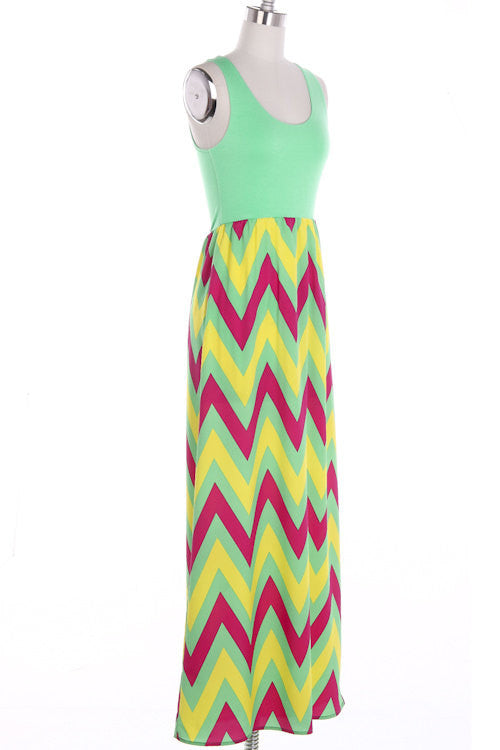 Summer Chevron Maxi Dress - Bean Concept - Etsy