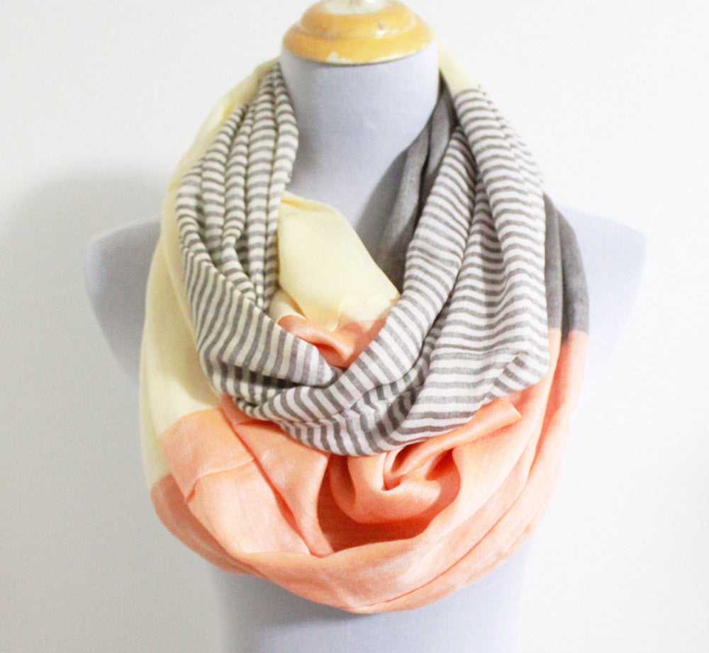 Mint Green and Gray Infinity Scarf - Bean Concept - Etsy