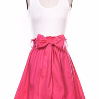 Pink Flare Short Dress with Bow Tie - Bean Concept - Etsy
