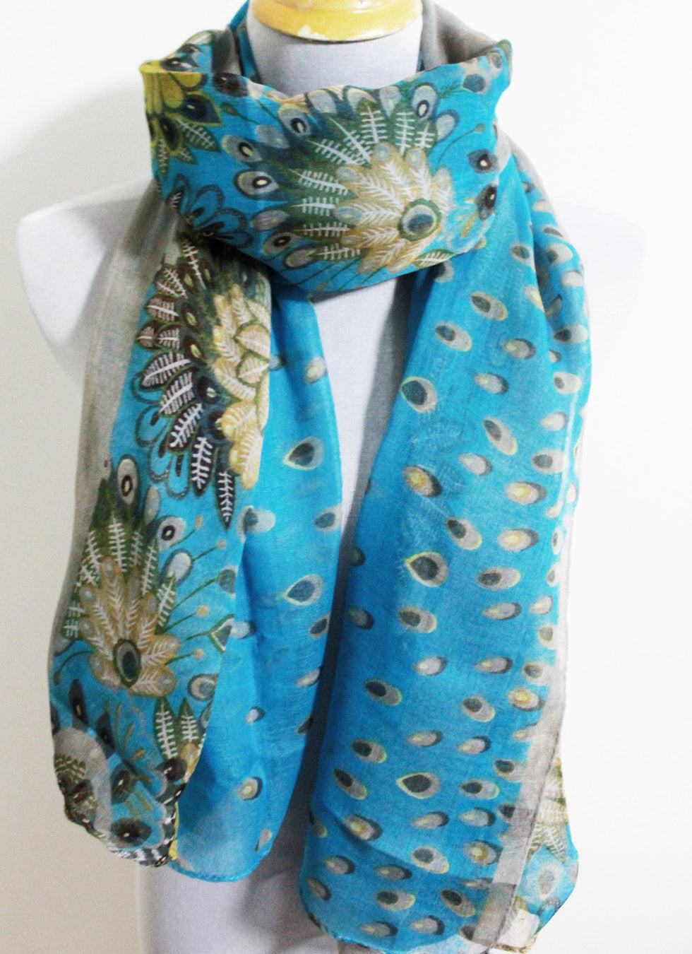 Brown Raindrop Flower Scarf - Bean Concept - Etsy