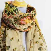 Brown Raindrop Flower Scarf - Bean Concept - Etsy