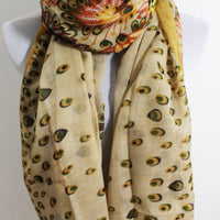 Brown Raindrop Flower Scarf - Bean Concept - Etsy