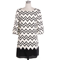 Black Chevron Blouse Dress - Bean Concept - Etsy