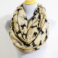 Khaki Horse Infinity Scarf - Bean Concept - Etsy