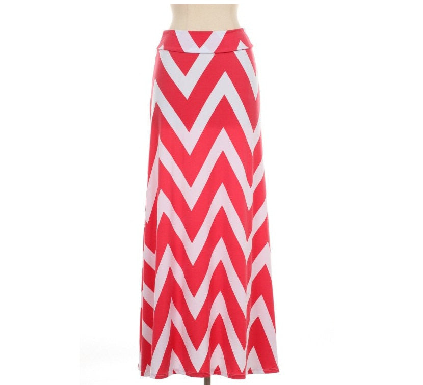 Khaki Chevron Maxi Skirt - Bean Concept - Etsy