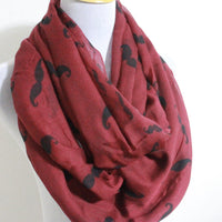 Red Mustache Infinity Scarf - Bean Concept - Etsy