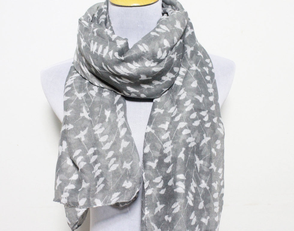 Gray Bird Scarf - Bean Concept - Etsy
