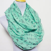 Mint Green Bird on Branch Infinity Scarf - Bean Concept - Etsy