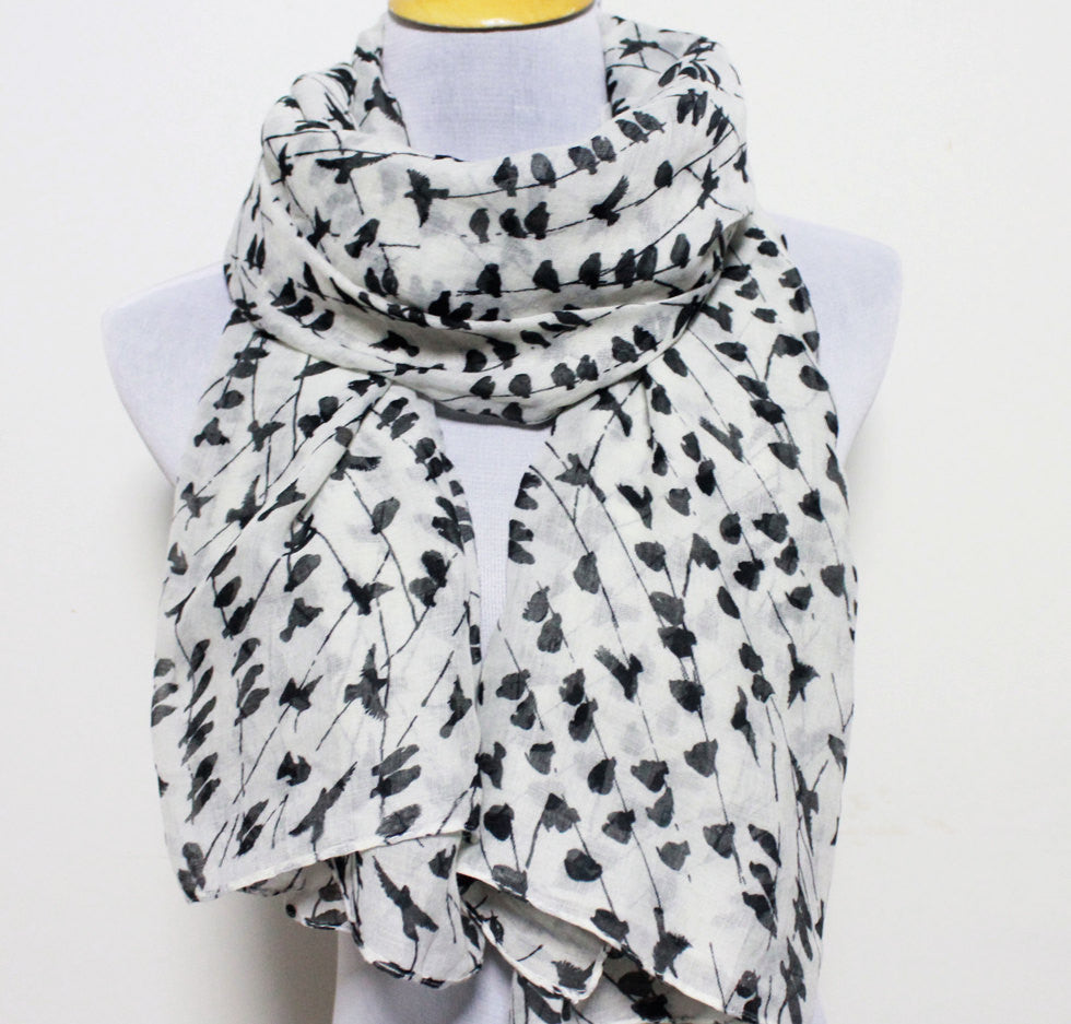 Gray Bird Scarf - Bean Concept - Etsy