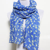 Blue with Yellow Bird on Tree Branch Scarf - Bean Concept - Etsy