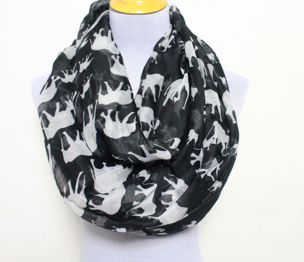 Black Elephant Infinity Scarf - Bean Concept - Etsy