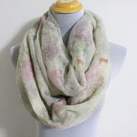 Pink Life of Tree with Deer Infinity Scarf - Bean Concept - Etsy