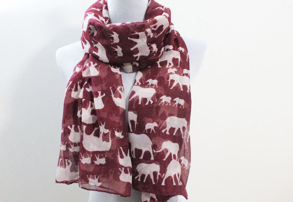 Red Elephant Scarf - Bean Concept - Etsy