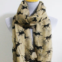 Khaki Horse Scarf - Bean Concept - Etsy