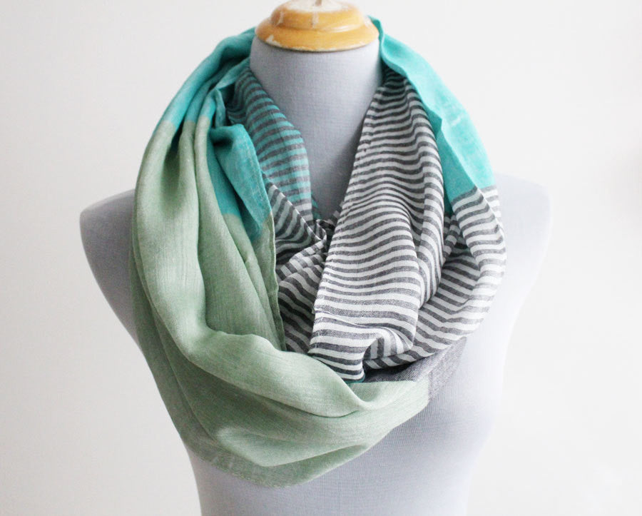 Orange Stripe Infinity Scarf - Bean Concept - Etsy