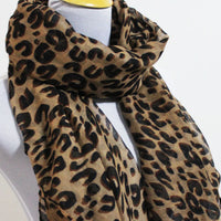 Brown Leopard Scarf - Bean Concept - Etsy