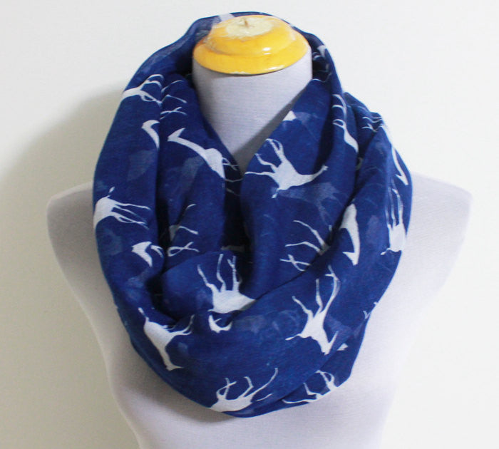 Navy Blue Giraffe Infinity Scarf - Bean Concept - Etsy