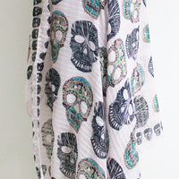 Light Cream Skull Scarf - Bean Concept - Etsy