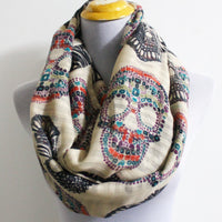 Pink Skull Infinity Scarf - Bean Concept - Etsy