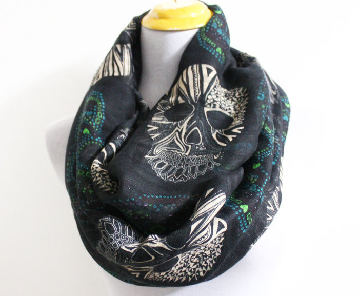 Pink Skull Infinity Scarf - Bean Concept - Etsy