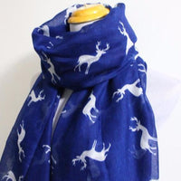 Navy Blue Reindeer Scarf - Bean Concept - Etsy