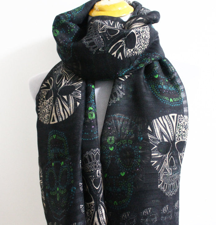 Light Cream Skull Scarf - Bean Concept - Etsy