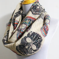 Skull Multicolor Skull Infinity Scarf - Bean Concept - Etsy