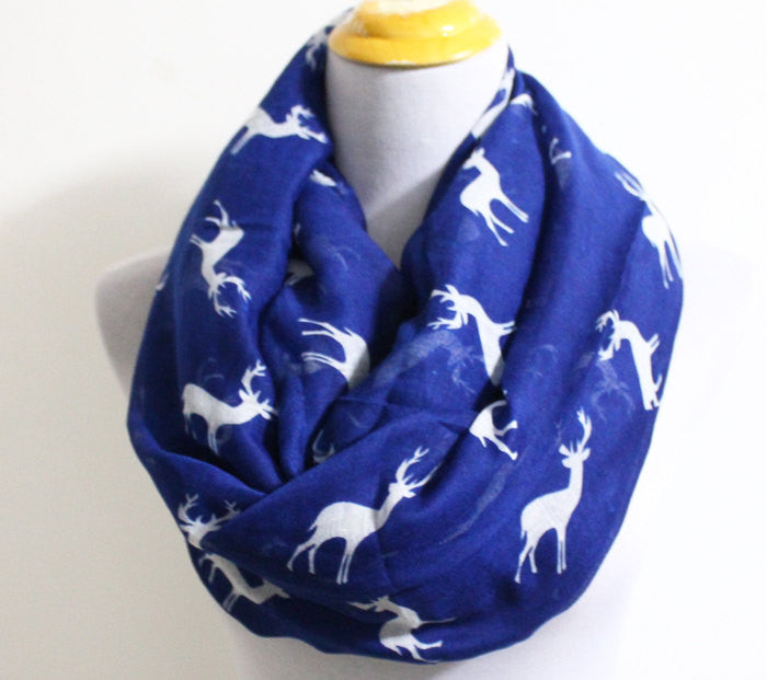 Navy Blue Reindeer Scarf - Bean Concept - Etsy