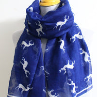 Navy Blue Reindeer Scarf - Bean Concept - Etsy