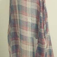 Plaid Woven Scarf with Baby Fringes - Bean Concept - Etsy