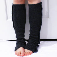 Black Chunky Knitted Leg Warmers with Buttons - Bean Concept - Etsy