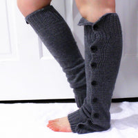 Taupe Brown Cozy Knitted Leg Warmer with Button Closure - Bean Concept - Etsy
